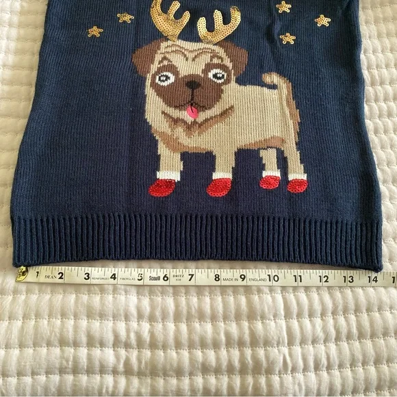 Holiday “Bah, Humpug!” sweater | Navy blue | Small - Picture 5 of 9